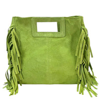 Solaio Cow Leather Fringe Handbag - Leather Italiano