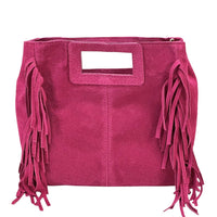 Solaio Cow Leather Fringe Handbag - Leather Italiano