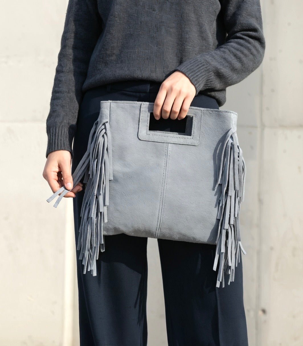 Solaio Cow Leather Fringe Handbag - Leather Italiano