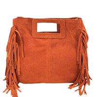 Solaio Cow Leather Fringe Handbag - Leather Italiano