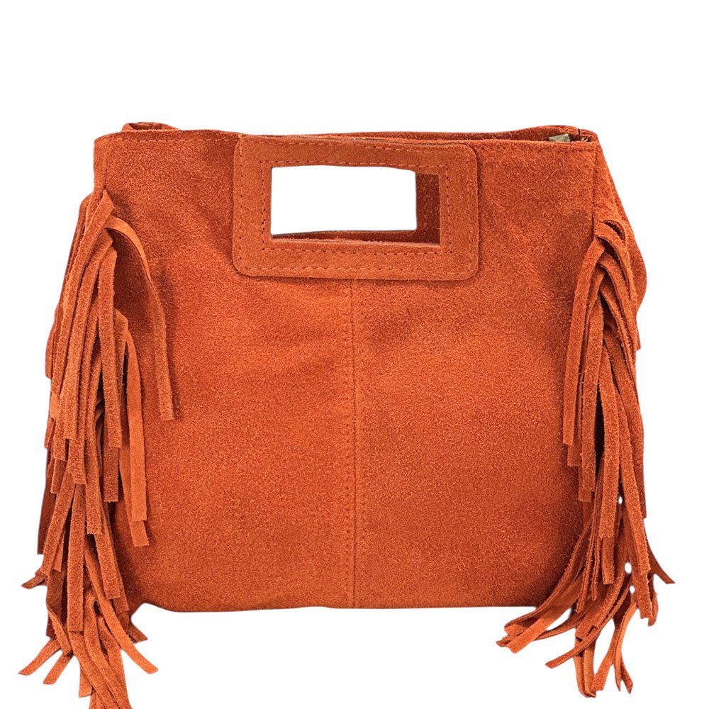 Solaio Cow Leather Fringe Handbag - Leather Italiano