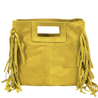 Solaio Cow Leather Fringe Handbag - Leather Italiano