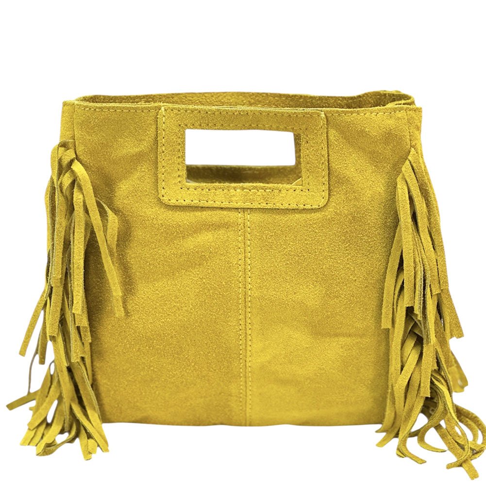 Solaio Cow Leather Fringe Handbag - Leather Italiano
