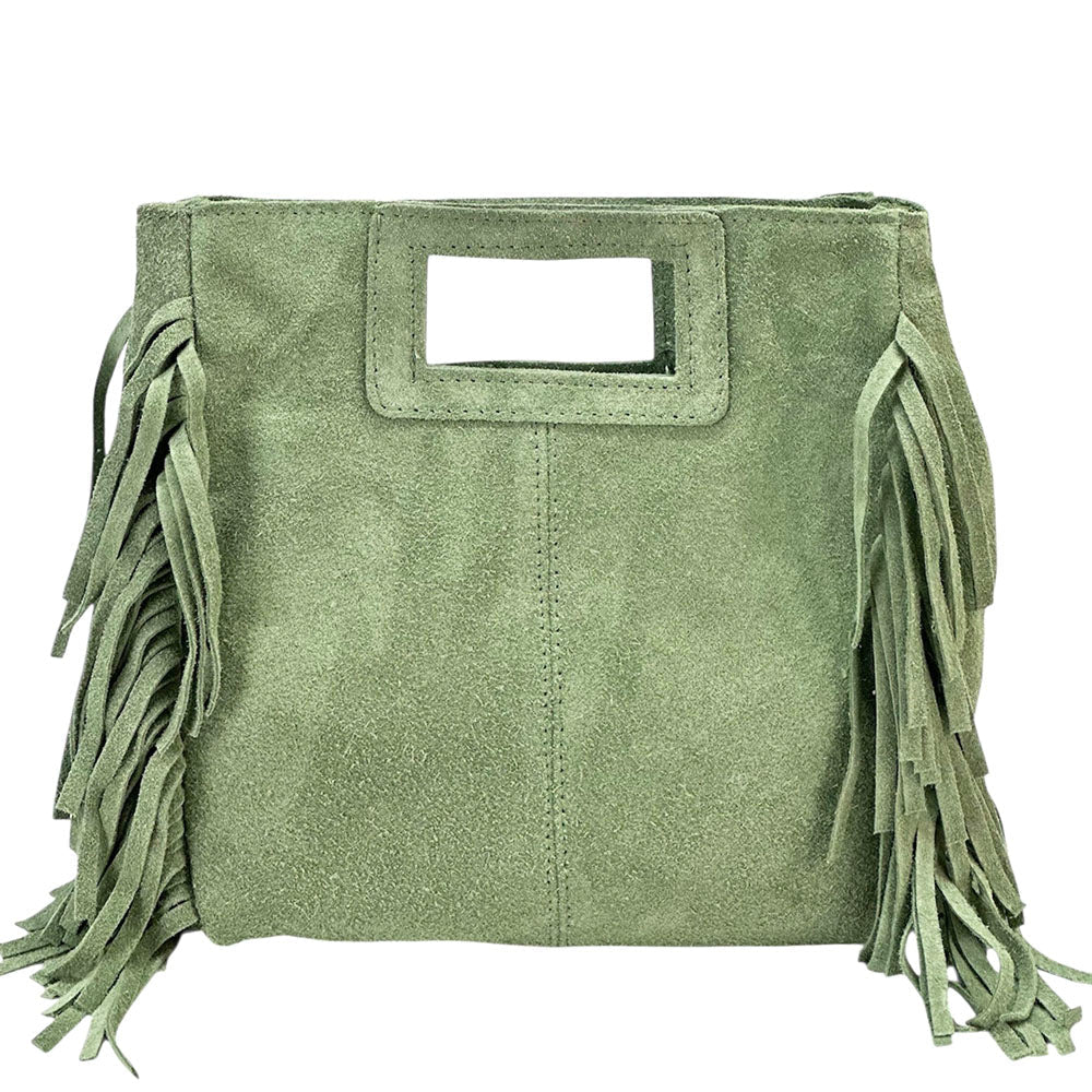 Solaio Cow Leather Fringe Handbag - Leather Italiano