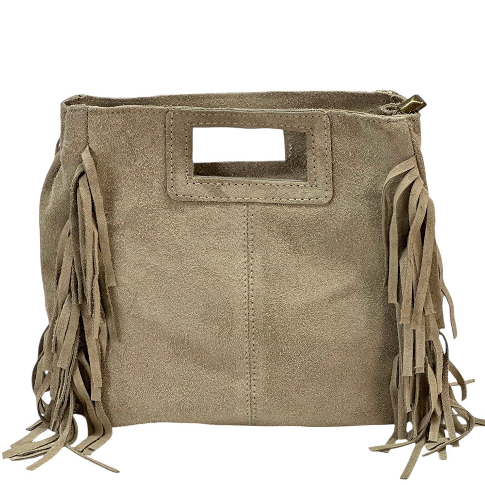 Solaio Cow Leather Fringe Handbag - Leather Italiano