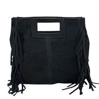 Solaio Cow Leather Fringe Handbag - Leather Italiano