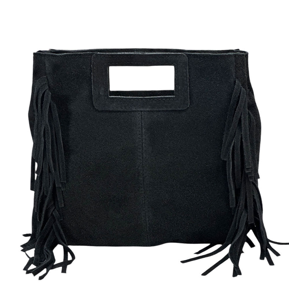 Solaio Cow Leather Fringe Handbag - Leather Italiano