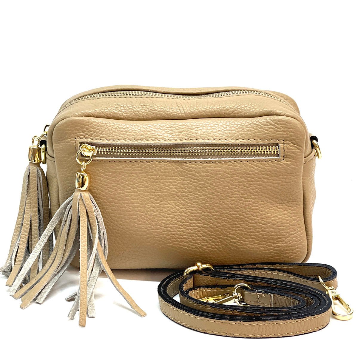 Solea Italian Leather Tassel Clutch & Crossbody Bag - Leather Italiano