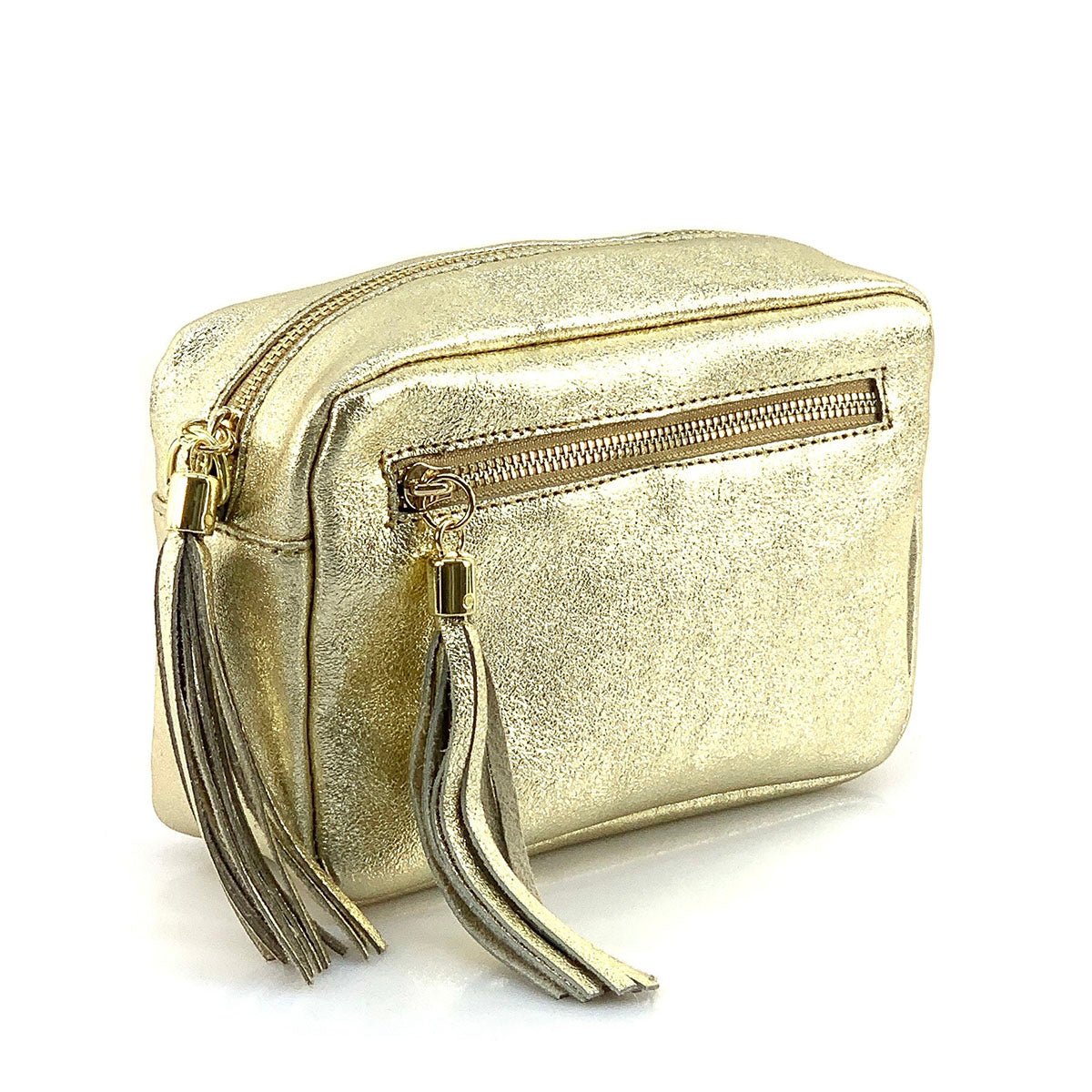 Solea Italian Leather Tassel Clutch & Crossbody Bag - Leather Italiano