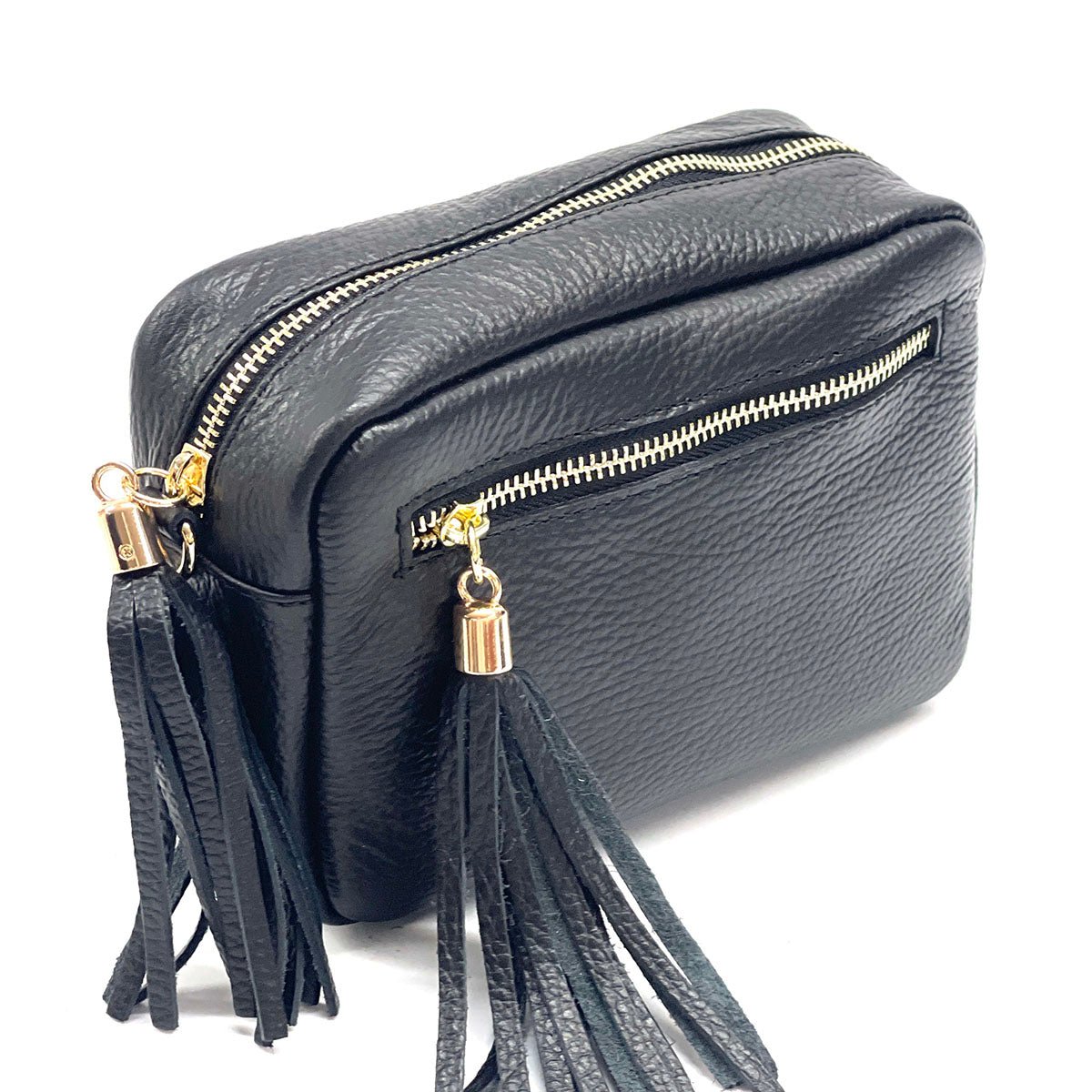 Solea Italian Leather Tassel Clutch & Crossbody Bag - Leather Italiano