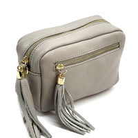 Solea Italian Leather Tassel Clutch & Crossbody Bag - Leather Italiano