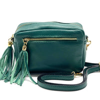 Solea Italian Leather Tassel Clutch & Crossbody Bag - Leather Italiano