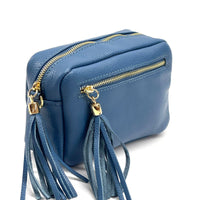 Solea Italian Leather Tassel Clutch & Crossbody Bag - Leather Italiano