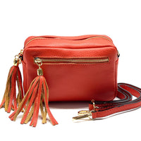 Solea Italian Leather Tassel Clutch & Crossbody Bag - Leather Italiano