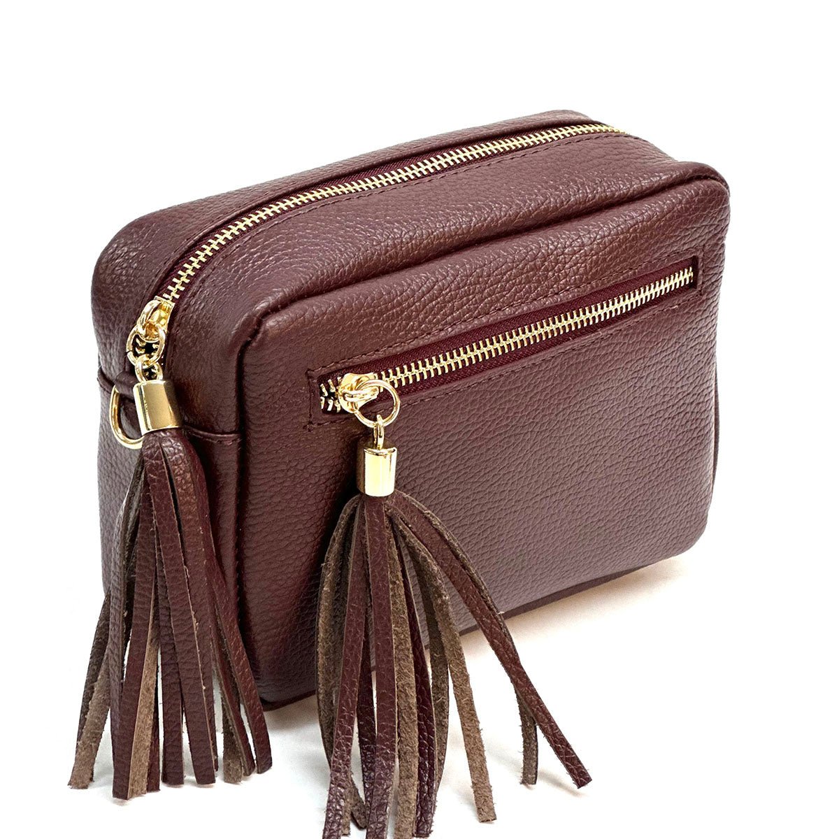Solea Italian Leather Tassel Clutch & Crossbody Bag - Leather Italiano