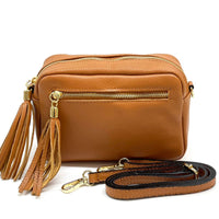Solea Italian Leather Tassel Clutch & Crossbody Bag - Leather Italiano
