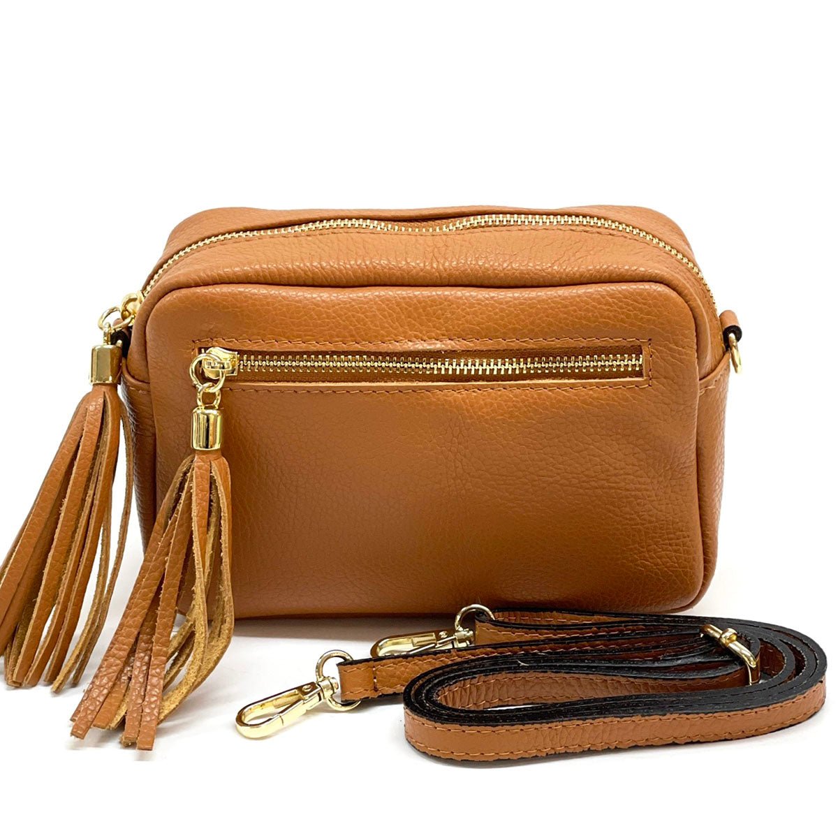 Solea Italian Leather Tassel Clutch & Crossbody Bag - Leather Italiano