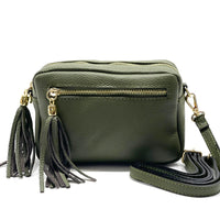 Solea Italian Leather Tassel Clutch & Crossbody Bag - Leather Italiano