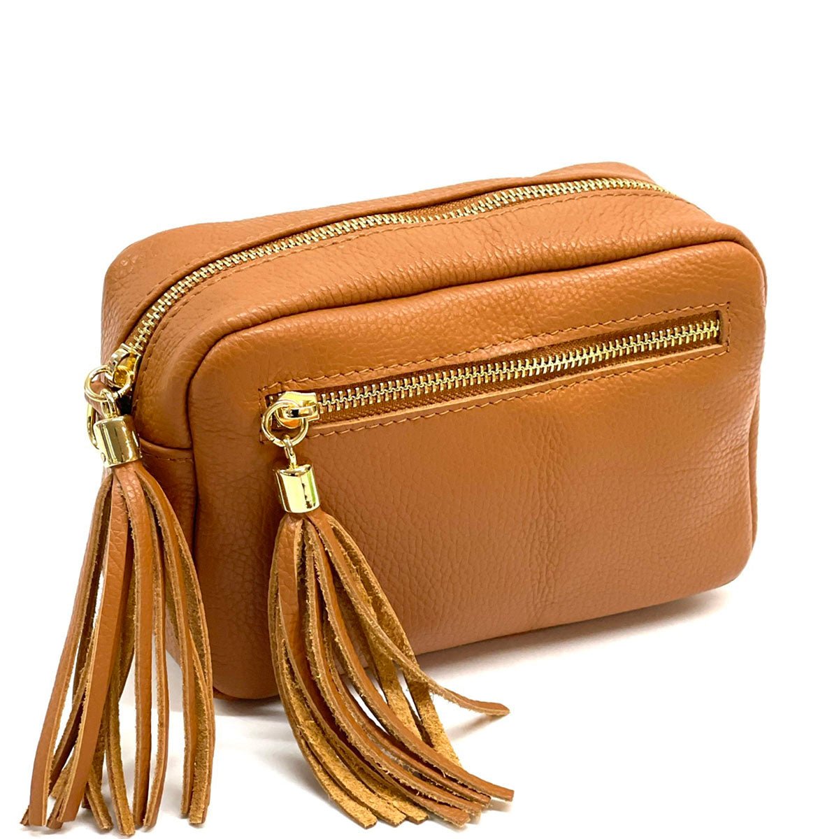 Solea Italian Leather Tassel Clutch & Crossbody Bag - Leather Italiano