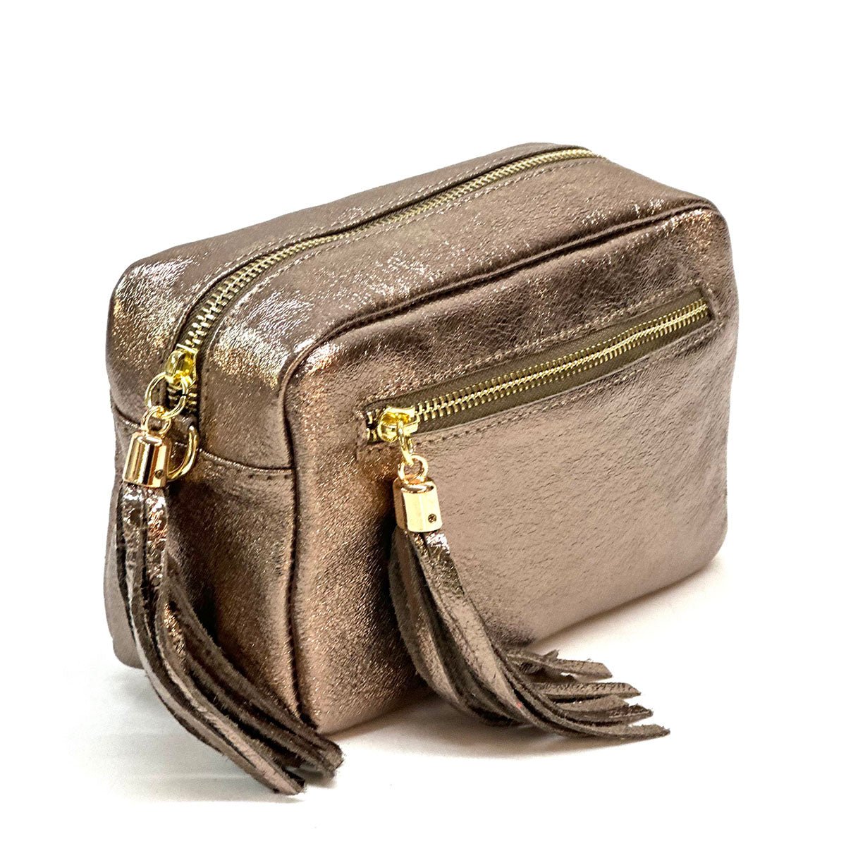 Solea Italian Leather Tassel Clutch & Crossbody Bag - Leather Italiano
