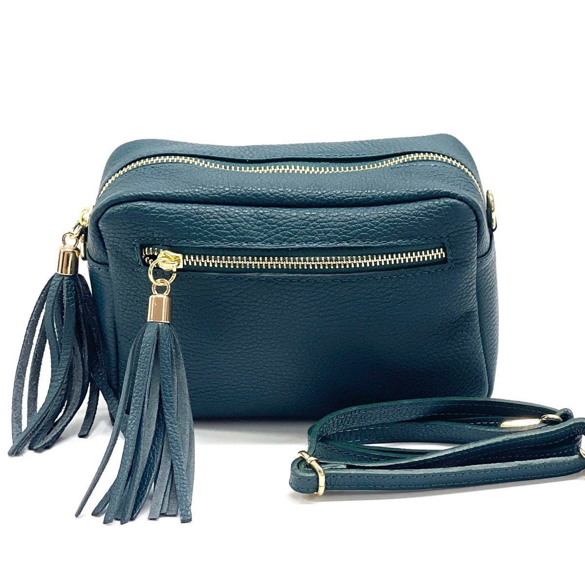 Solea Italian Leather Tassel Clutch & Crossbody Bag - Leather Italiano