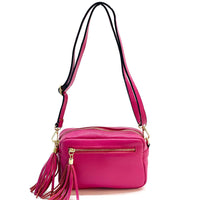 Solea Italian Leather Tassel Clutch & Crossbody Bag - Leather Italiano