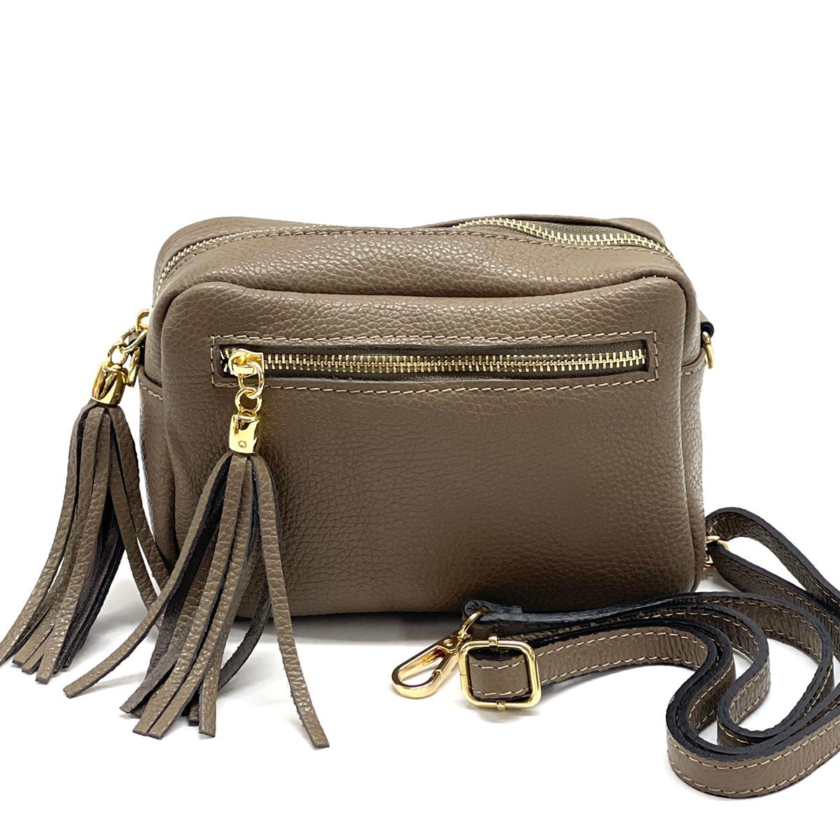 Solea Italian Leather Tassel Clutch & Crossbody Bag - Leather Italiano