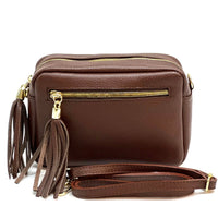 Solea Italian Leather Tassel Clutch & Crossbody Bag - Leather Italiano