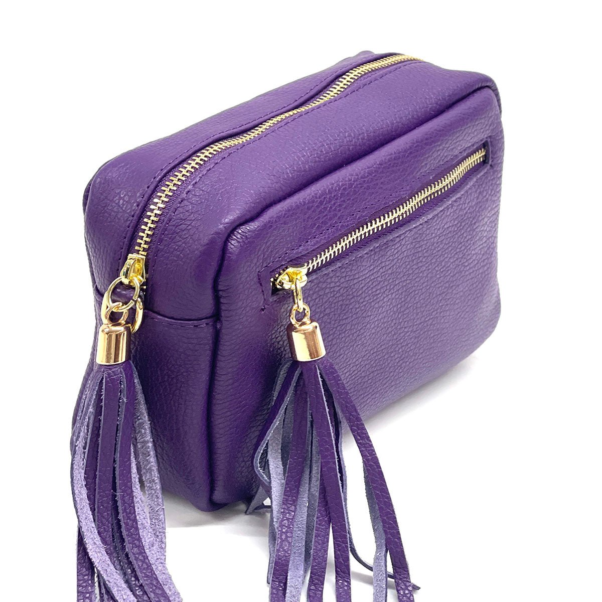 Solea Italian Leather Tassel Clutch & Crossbody Bag - Leather Italiano