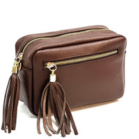 Solea Italian Leather Tassel Clutch & Crossbody Bag - Leather Italiano