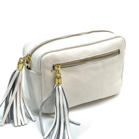 Solea Italian Leather Tassel Clutch & Crossbody Bag - Leather Italiano