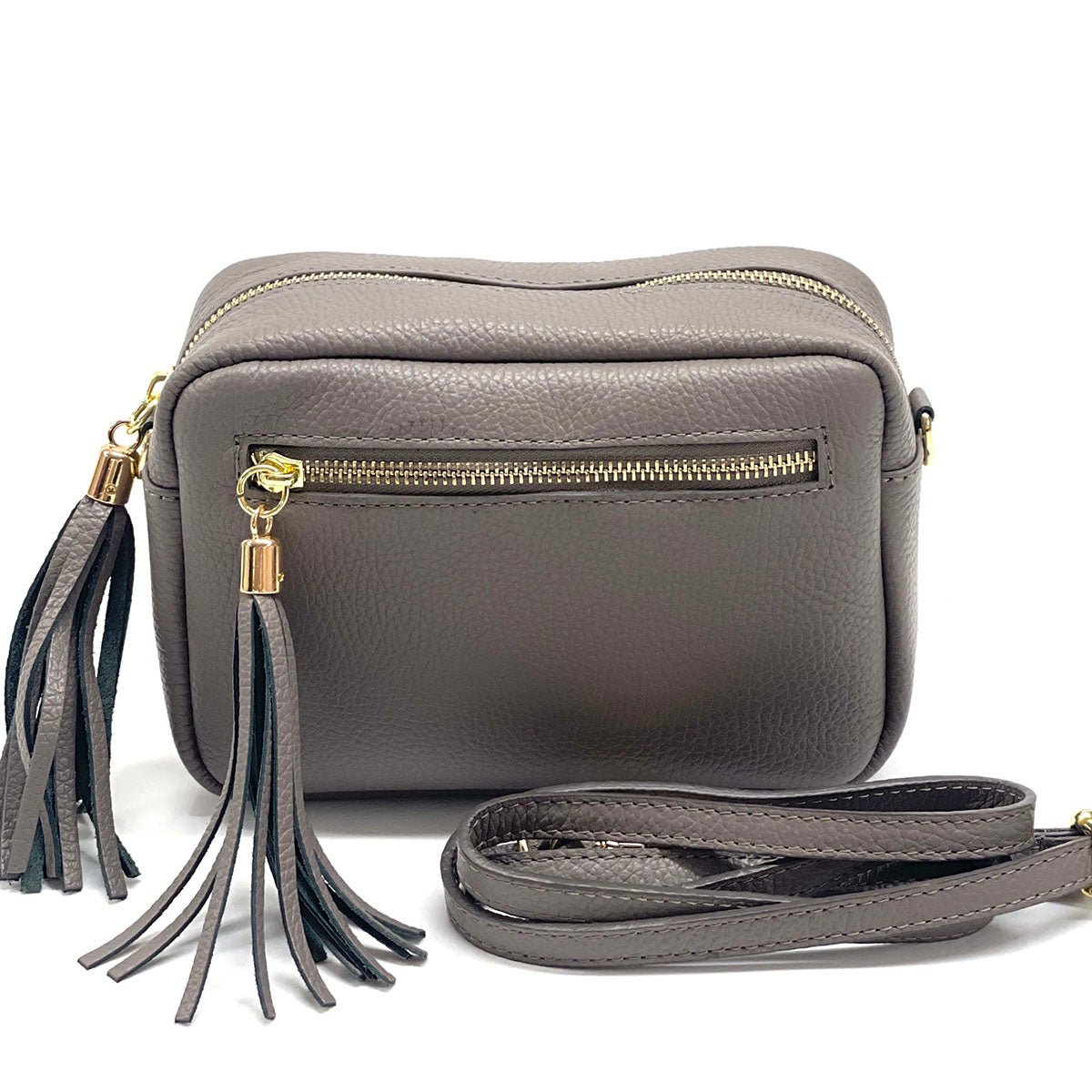 Solea Italian Leather Tassel Clutch & Crossbody Bag - Leather Italiano