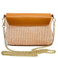 Solea Straw and Leather Clutch & Crossbody Bag - Leather Italiano