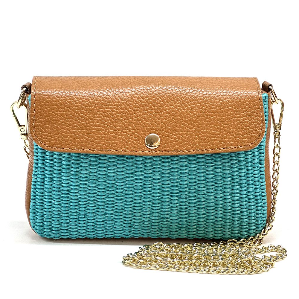 Solea Straw and Leather Clutch & Crossbody Bag - Leather Italiano