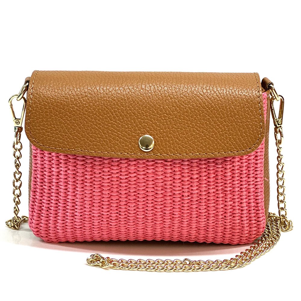 Solea Straw and Leather Clutch & Crossbody Bag - Leather Italiano