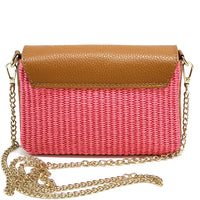 Solea Straw and Leather Clutch & Crossbody Bag - Leather Italiano