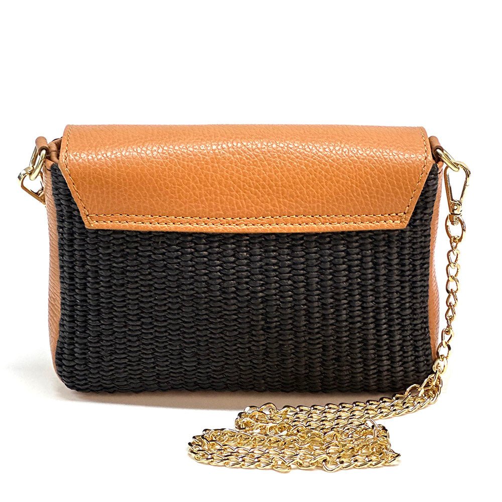 Solea Straw and Leather Clutch & Crossbody Bag - Leather Italiano
