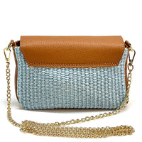 Solea Straw and Leather Clutch & Crossbody Bag - Leather Italiano