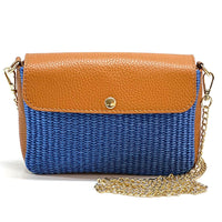 Solea Straw and Leather Clutch & Crossbody Bag - Leather Italiano