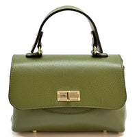 Structured Leather Top Handle Bag - Eleganza - Leather Italiano