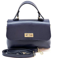 Structured Leather Top Handle Bag - Eleganza - Leather Italiano