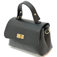 Structured Leather Top Handle Bag - Eleganza - Leather Italiano