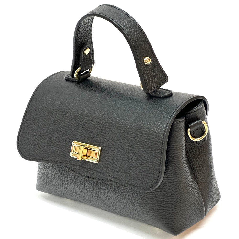 Structured Leather Top Handle Bag - Eleganza - Leather Italiano