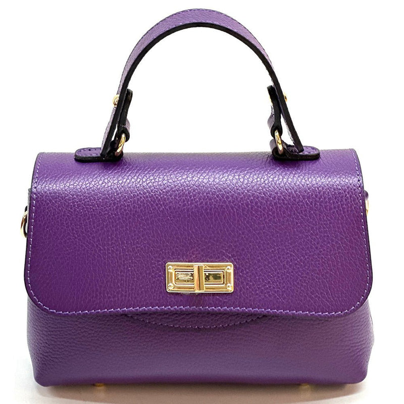 Structured Leather Top Handle Bag - Eleganza - Leather Italiano