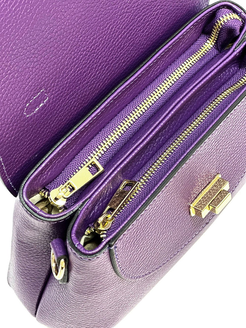 Structured Leather Top Handle Bag - Eleganza - Leather Italiano