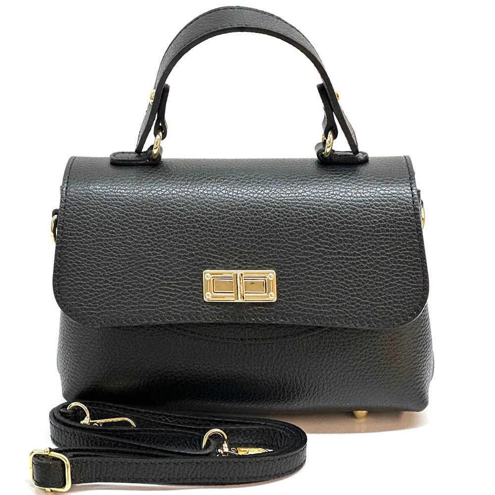 Structured Leather Top Handle Bag - Eleganza - Leather Italiano
