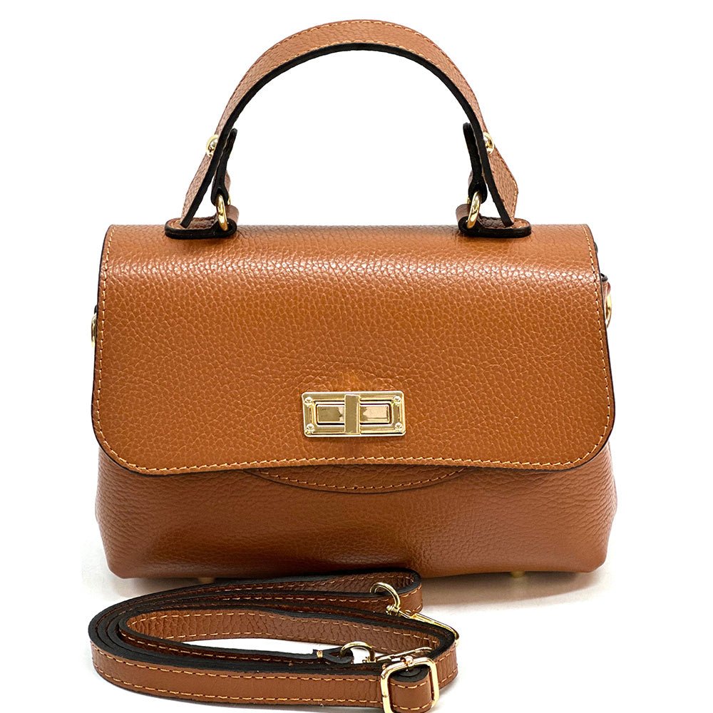 Structured Leather Top Handle Bag - Eleganza - Leather Italiano