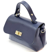 Structured Leather Top Handle Bag - Eleganza - Leather Italiano
