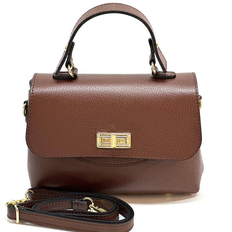 Structured Leather Top Handle Bag - Eleganza - Leather Italiano
