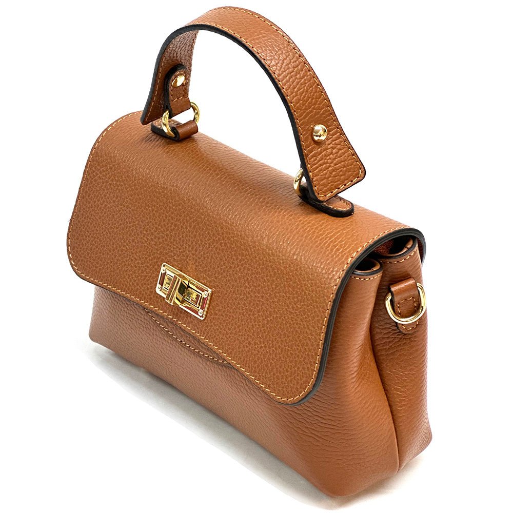 Structured Leather Top Handle Bag - Eleganza - Leather Italiano
